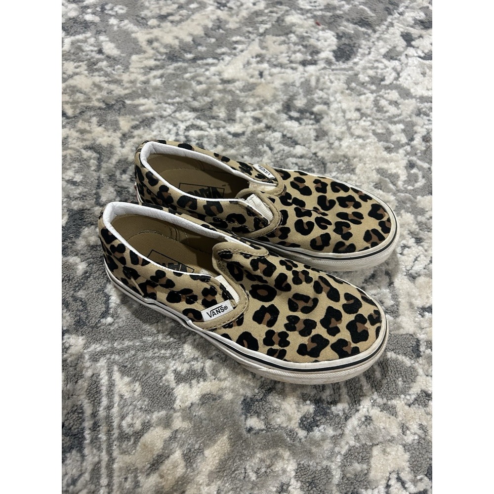 Vans Cheetah Print Girls Slip On Shoes Size 1